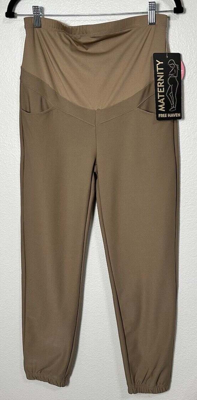 Free Haven Maternity Leggings Adult Size Medium Women’s M Pants Stretch Brown